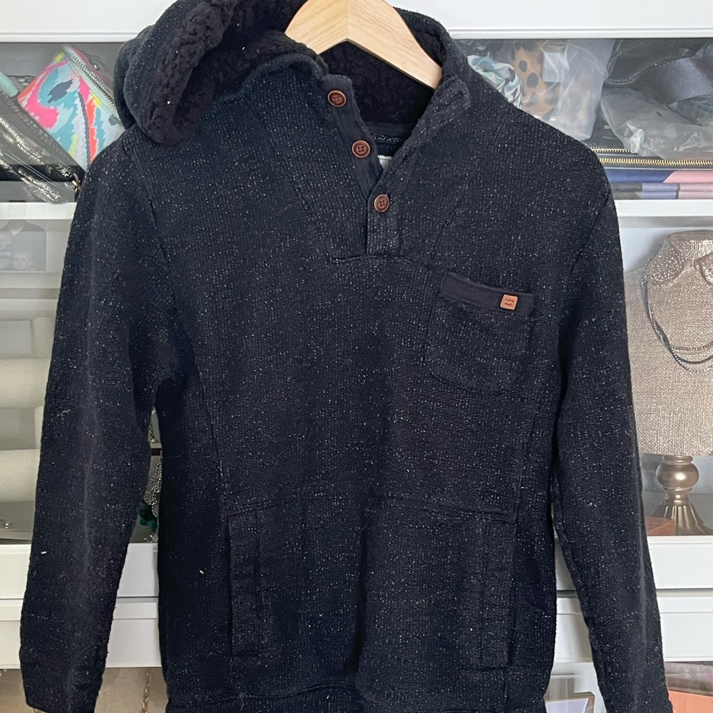 Billabong Size medium black hoodie (with subtle white flecks), Boy, EUC